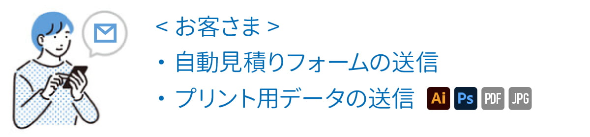 <お客様>自動見積フォームの送信、プリント用データの送信